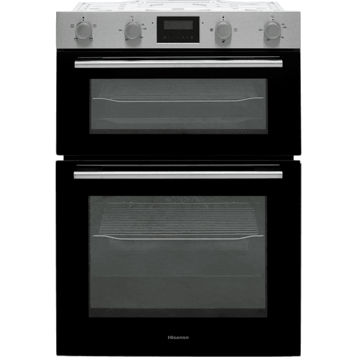 Hisense Built In Electric Double Oven and Ceramic Hob Pack - Stainless Steel / Black - Front oven shot